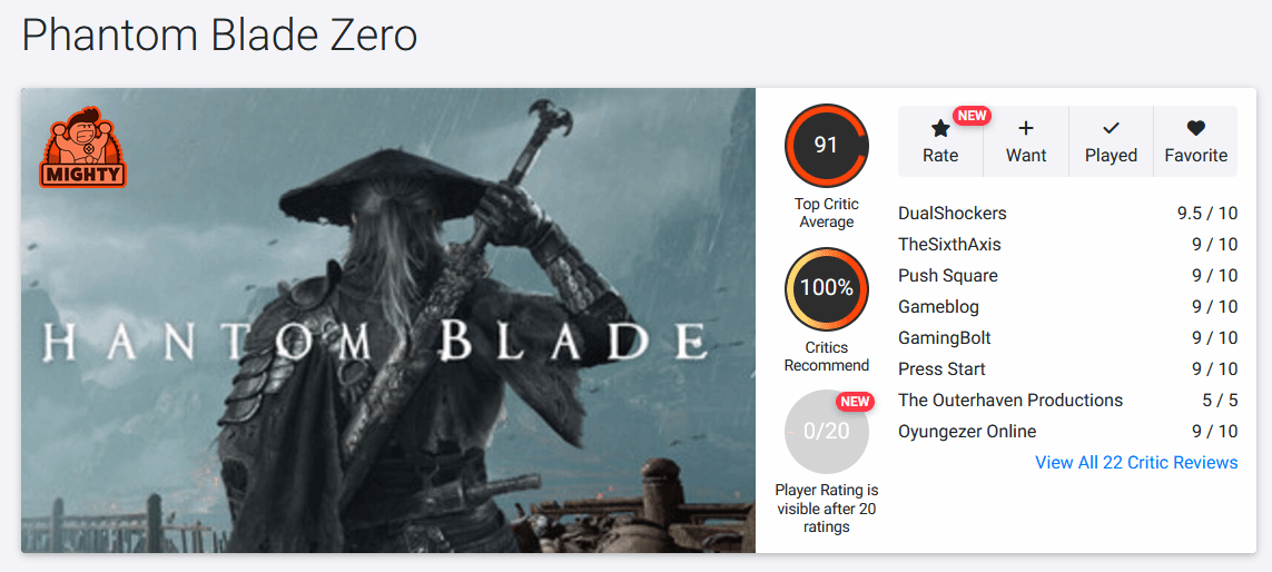 《影之刃零》评测汇总,IGN 9分、GameSpot 8分